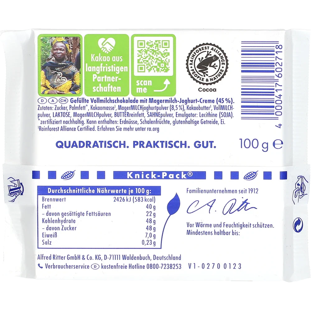 Ritter Sport BV Yoghurt