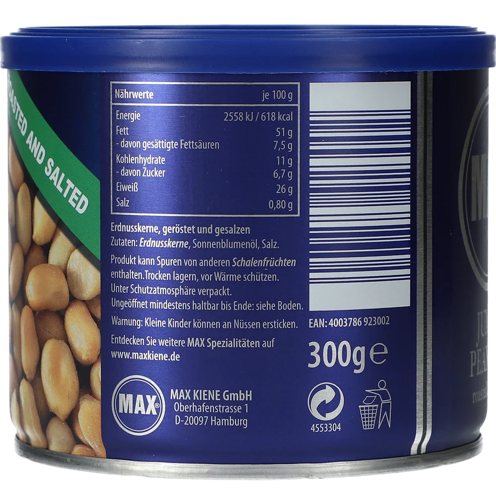 Max Kiene Jumbo Peanuts ristede og saltede