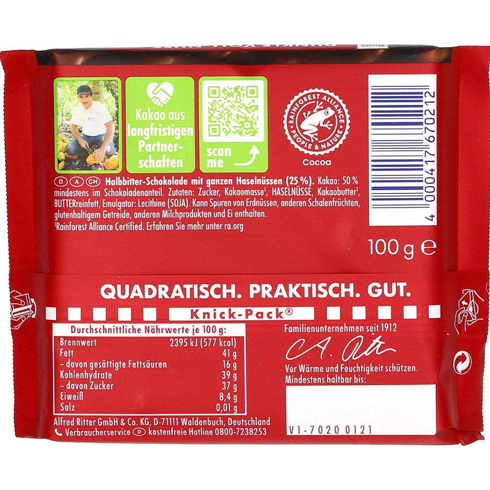 Ritter Sport NK Mørk Helnød