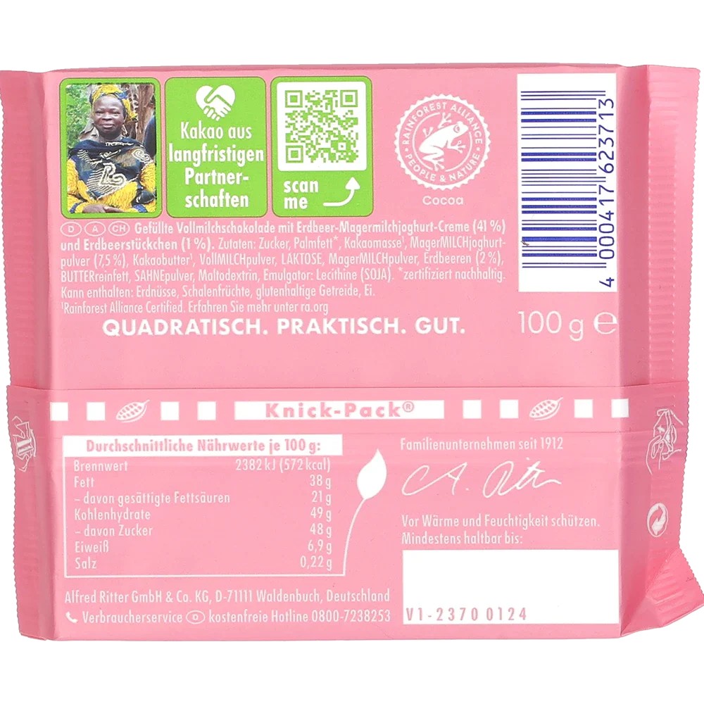 Ritter Sport BV Jordbær Yoghurt