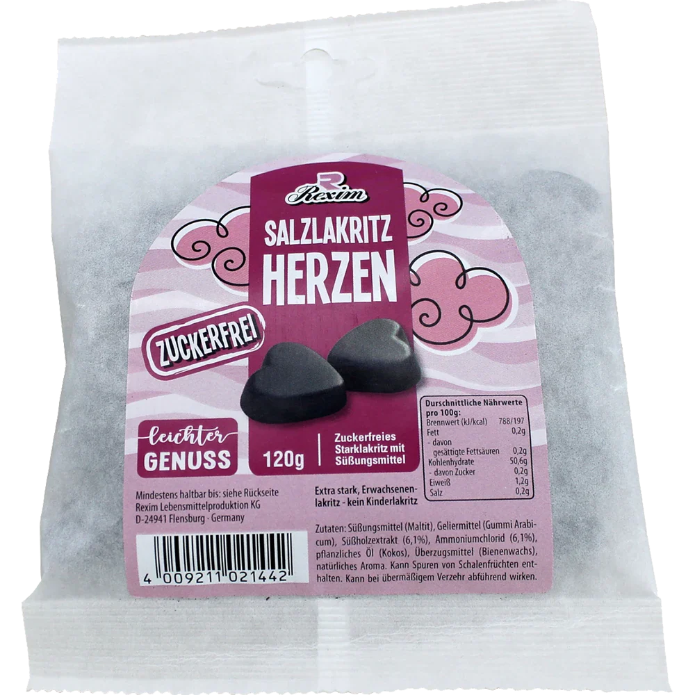 Rexim zuckerfrei Salzlakritz Herzen
