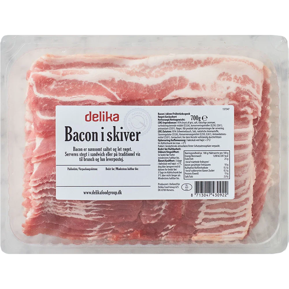 Delikatessbacon i skivor