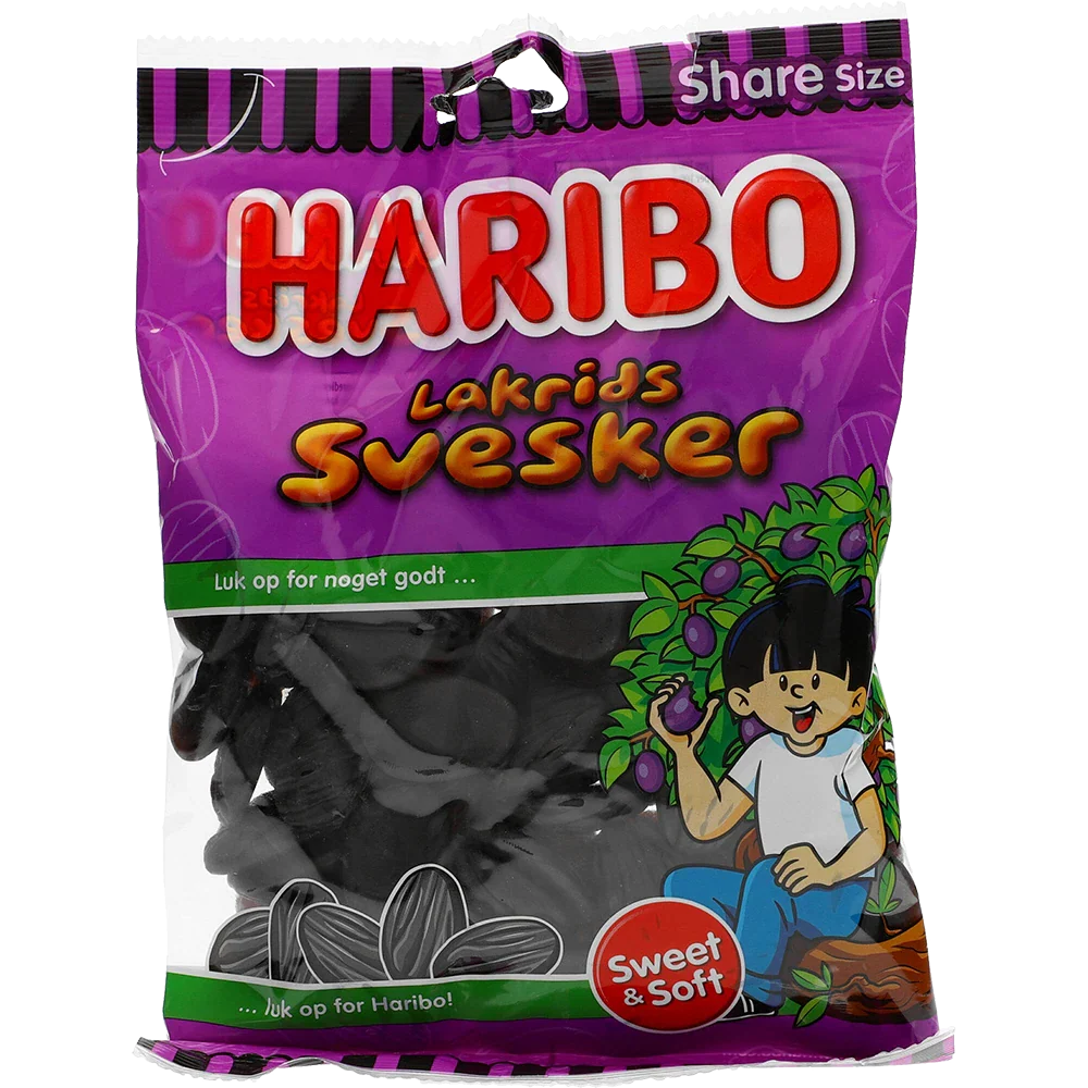 Haribo DK Liquorice Prunes