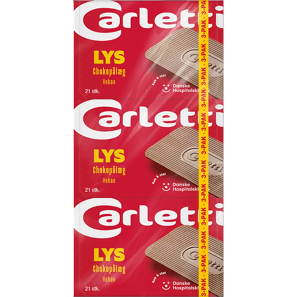 Carletti Pålægschokolade Ljus 3-pack
