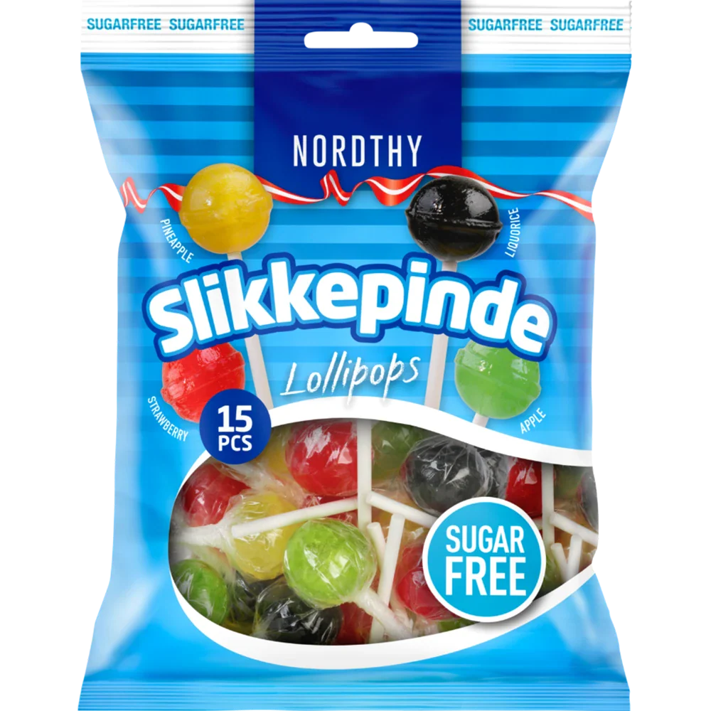 Nordthy Lollipops Sugarfree, 4 Sorter