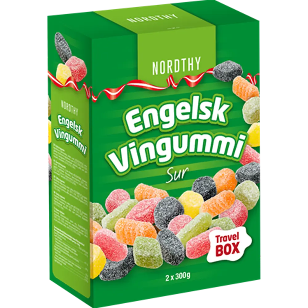 Nordthy Travel Box Surt Engelsk Vingummi