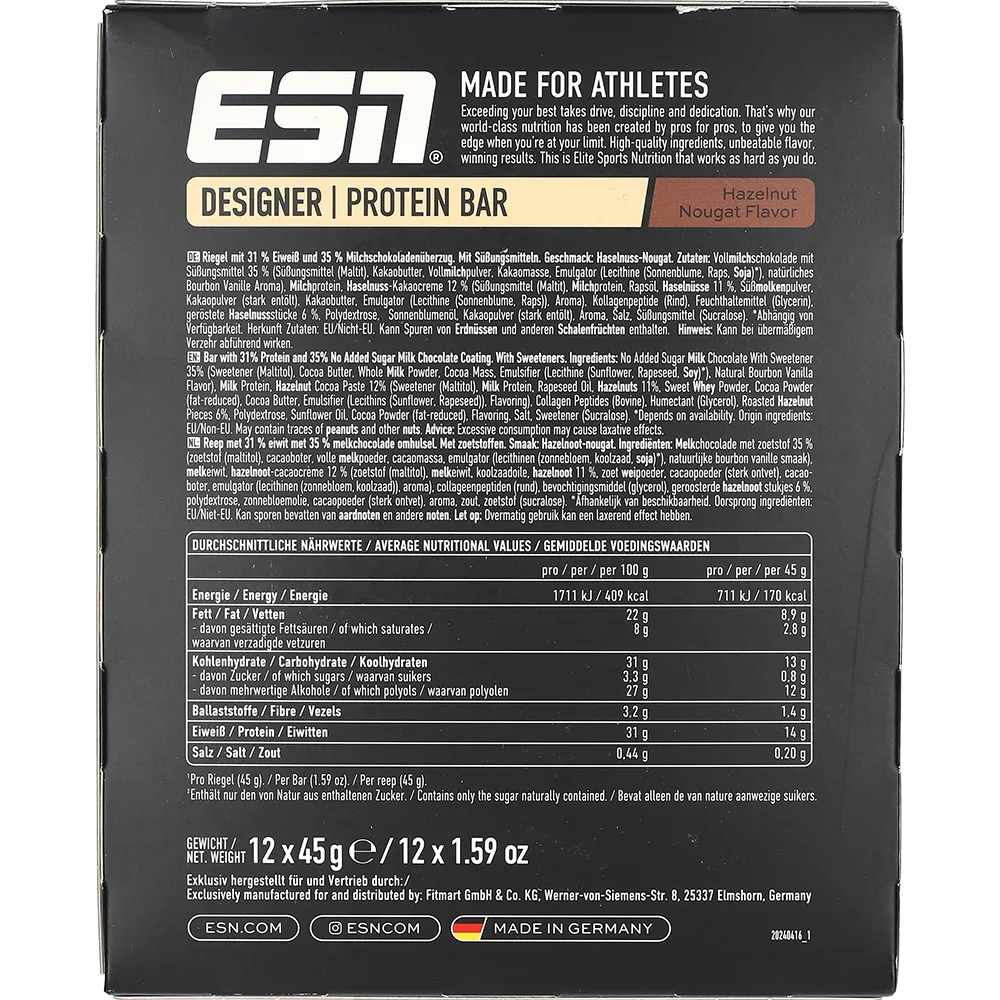 ESN Protein Designer Bar Hazelnut Nougat