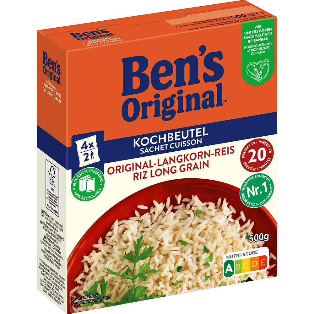 Ben's Original Langkorn-Reis 20 Min im Kochbeutel