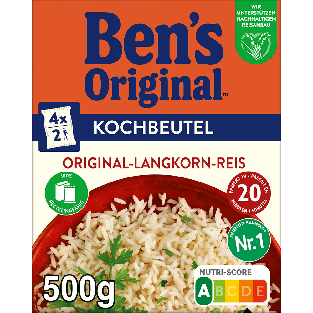 Ben's Original Langkorn-Reis 20 Min im Kochbeutel