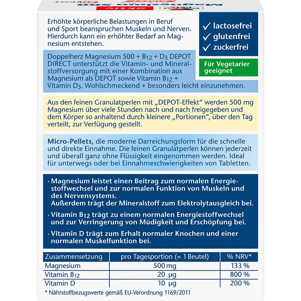 DH Magnesium 500+B12+D3 Depot direkte