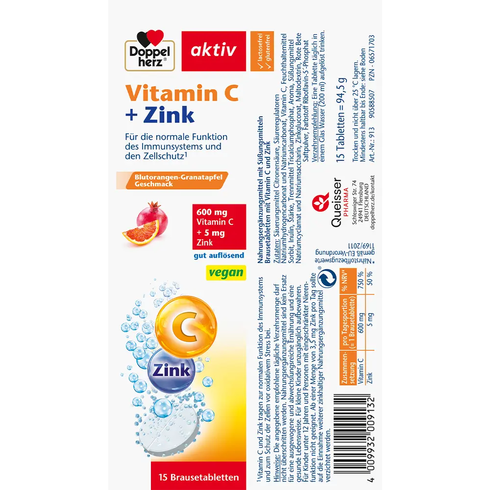 DH C-vitamin + Zink 15 brusetabletter