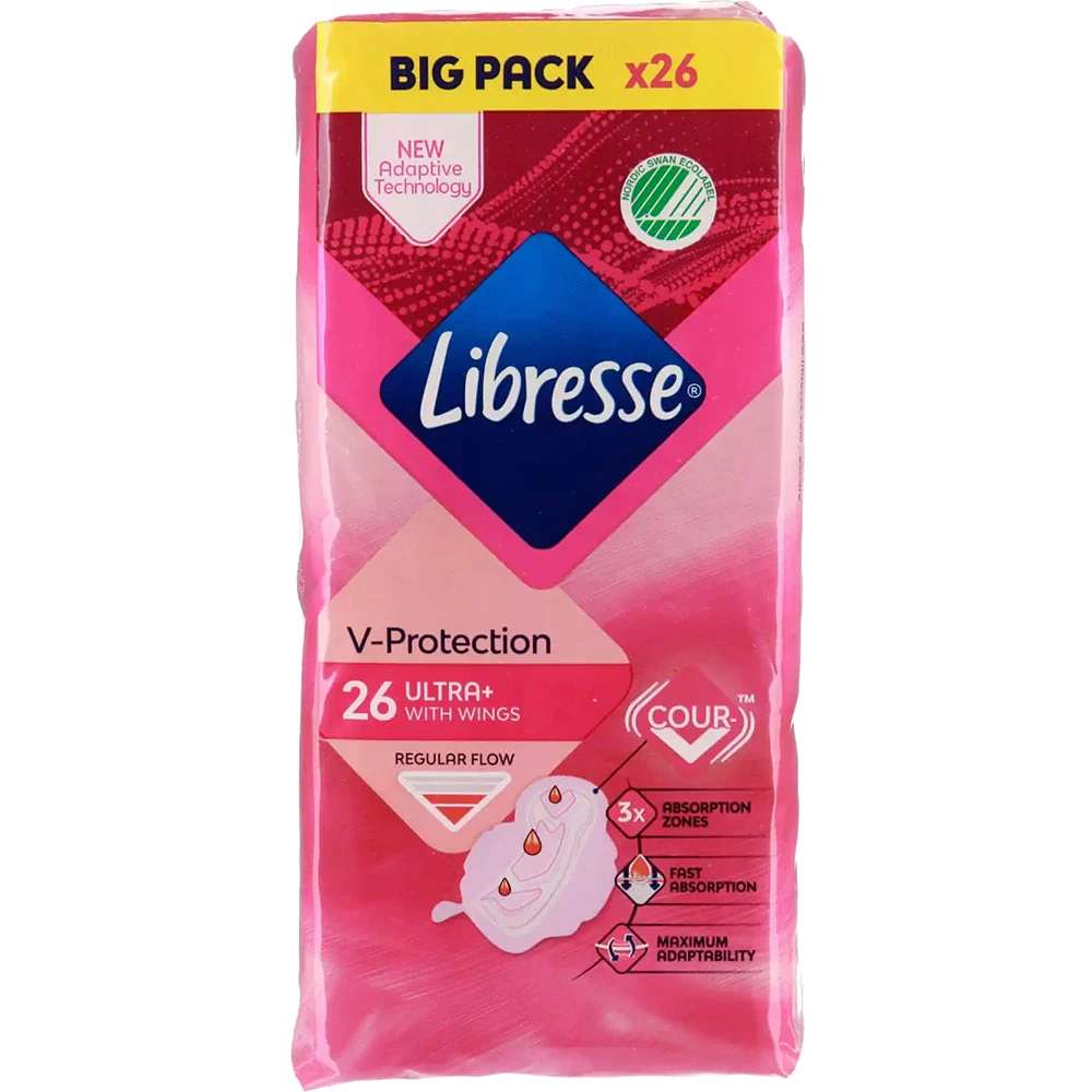 Libresse Ultra+ Normal Bind med vinger Stor Pakke