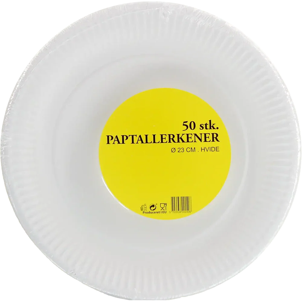 Paper plates 50pcs Ø23cm white
