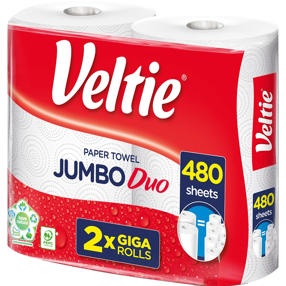 Veltie Køkkenrulle Jumbo Duo 2x240 ark 2-lags