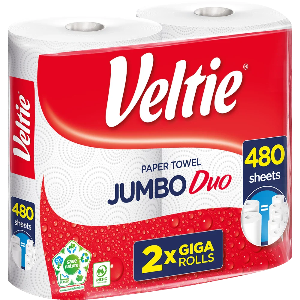 Veltie Køkkenrulle Jumbo Duo 2x240 ark 2-lags