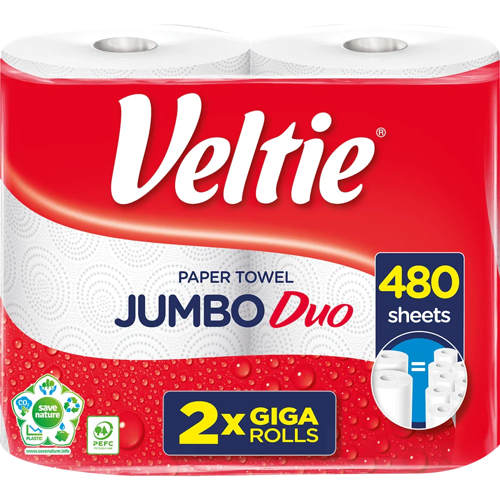 Veltie Køkkenrulle Jumbo Duo 2x240 ark 2-lags