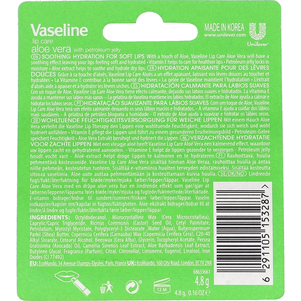 Vaseline Lipstick Aloe Vera