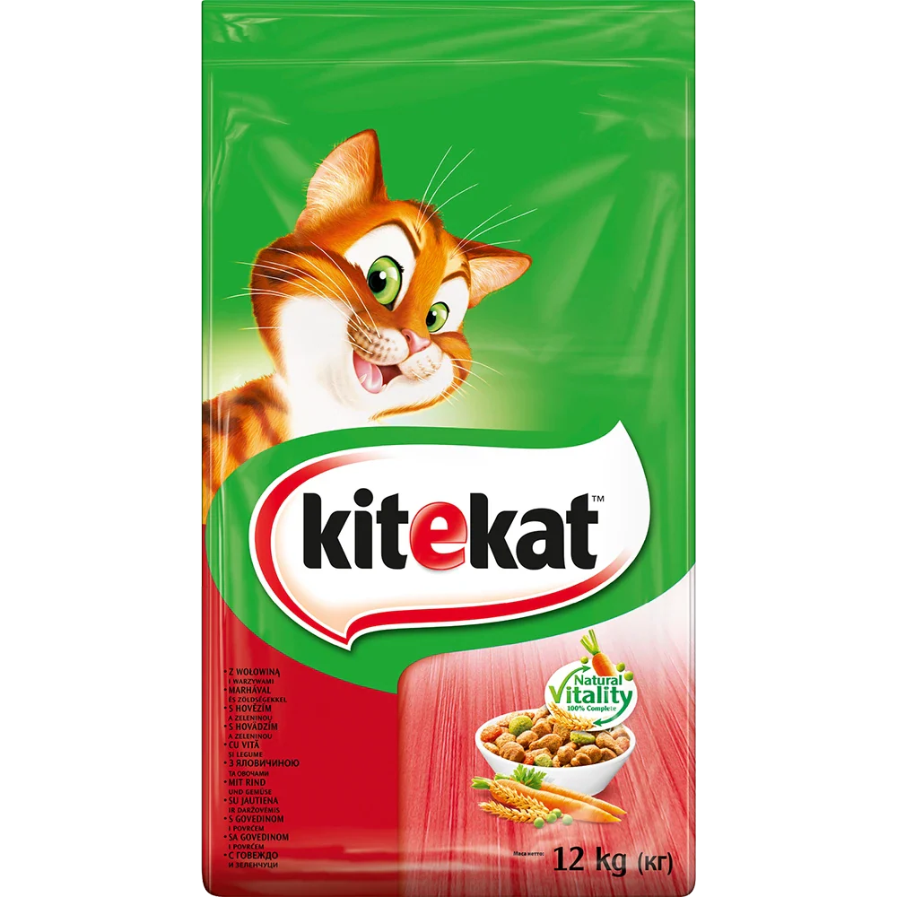 Kitekat Trocken mit Rind & Gemüse